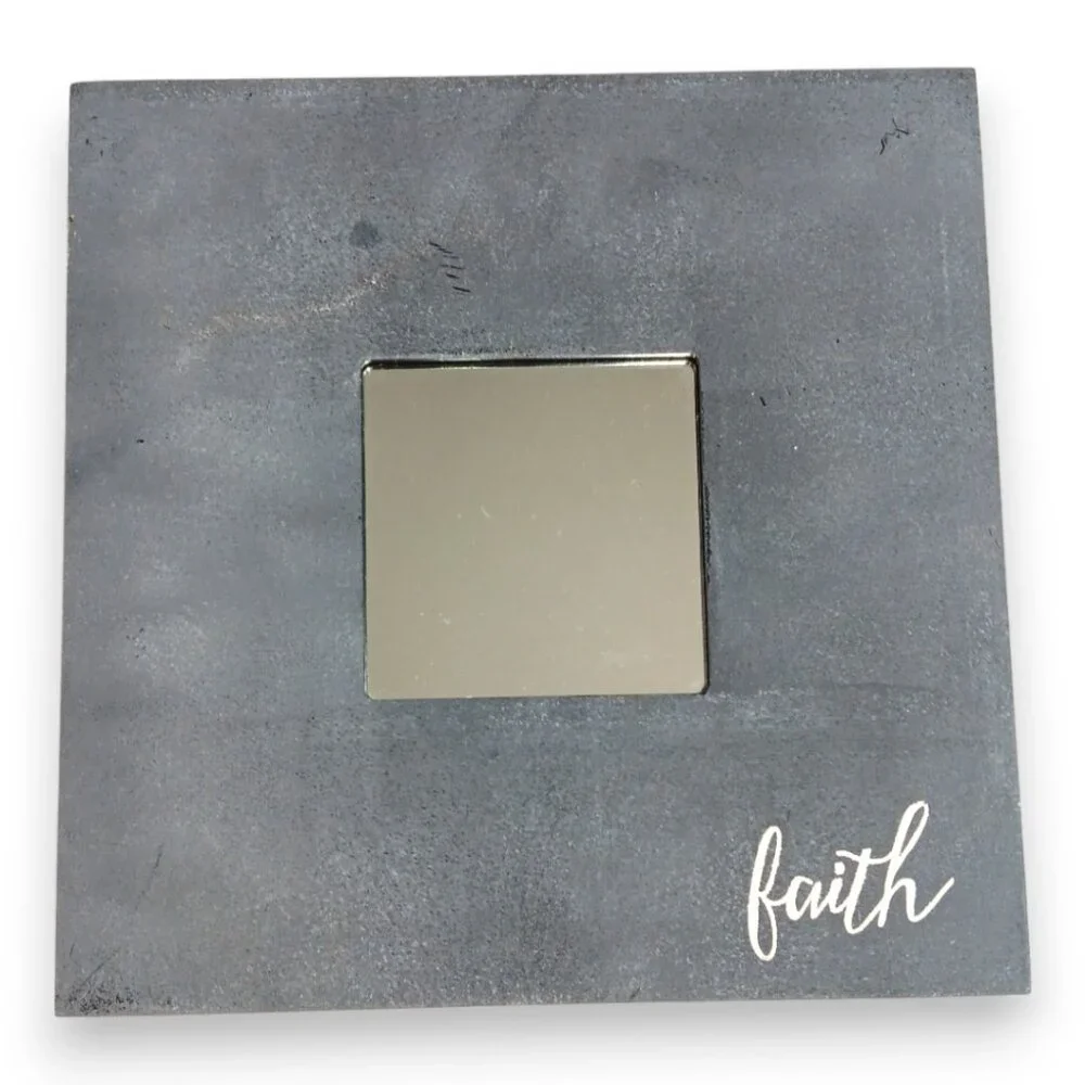 IKEA MALMA Mirror & Frame - Square-Faith- Gray-Rustic-Modern-10x10